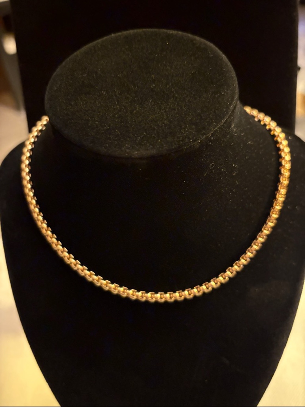 Classic Gold-Tone Box Chain Choker Women's Jewelry